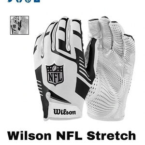 YOUTH WILSON NFL STRETCH FIT  RECEIVERS GLOVES